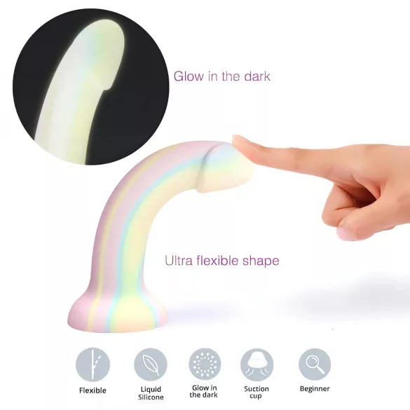Dildolls Fantasia - dildo in silicone con ventosa (a righe)