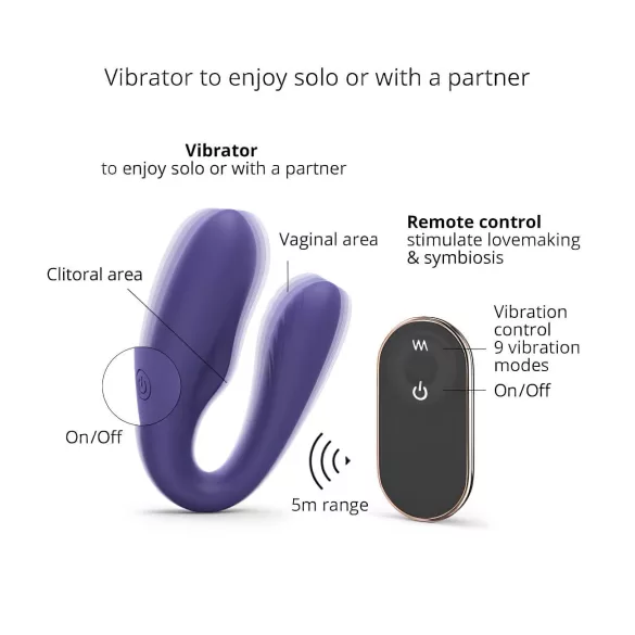 Love to Love - vibratore coppia ricaricabile wireless - silicone viola
