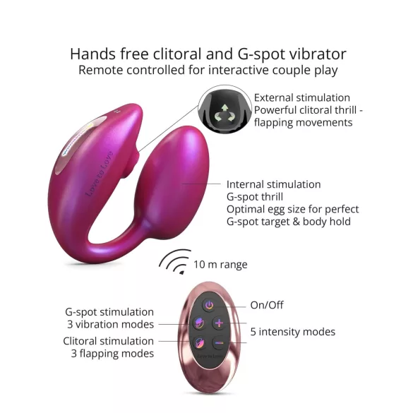Wonderlover - vibratore punto G e clitoride (metallico rosa)