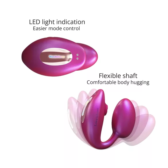 Wonderlover - vibratore punto G e clitoride (metallico rosa)