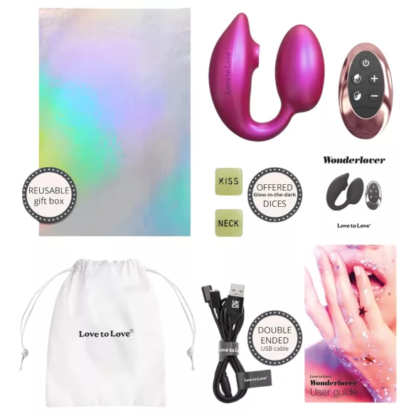 Wonderlover - vibratore punto G e clitoride (metallico rosa)