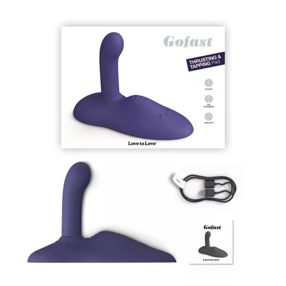Love to Love GoFast - vibratore con stimolatore vaginale e clitorideo con ventosa (blu)
