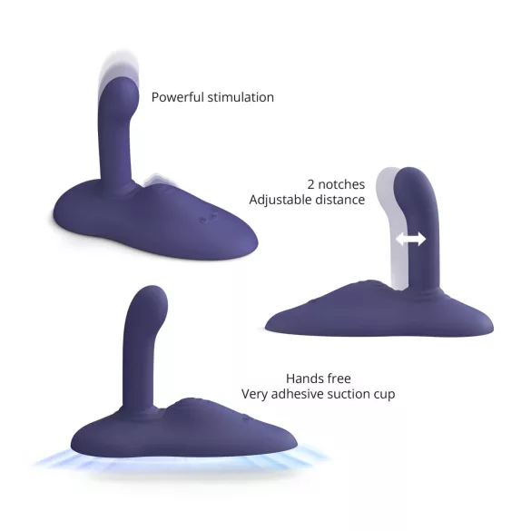 Love to Love GoFast - vibratore con stimolatore vaginale e clitorideo con ventosa (blu)