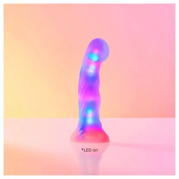 Love to Love Sugar Bomb - dildo in silicone luminoso con LED (rosa-giallo) - 16,9 cm