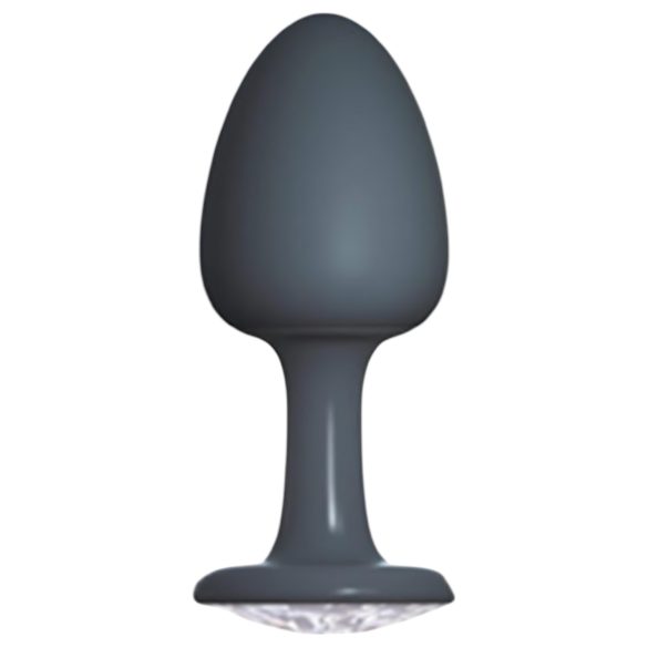Dorcel Geisha Plug Diamond L - plug anale nero con pietra bianca