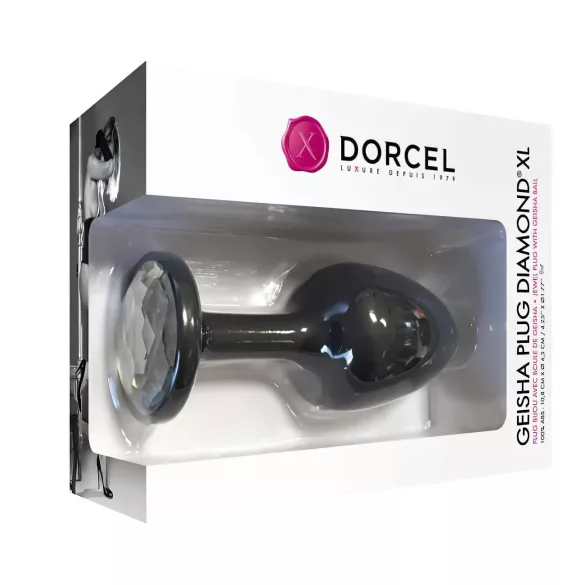 Dorcel Geisha Plug Diamond XL - tappo anale nero con pietra bianca
