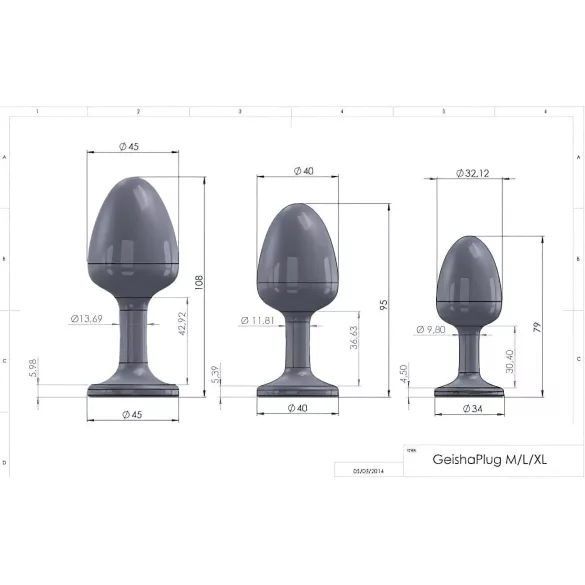 Dorcel Geisha Plug Diamond XL - tappo anale nero con pietra bianca