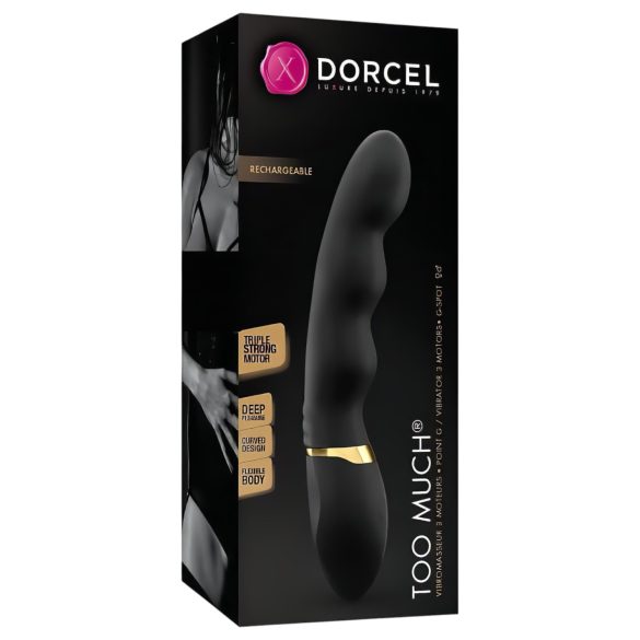 Dorcel Too Much 2.0 - vibratore ricaricabile 3 motori silicone nero oro