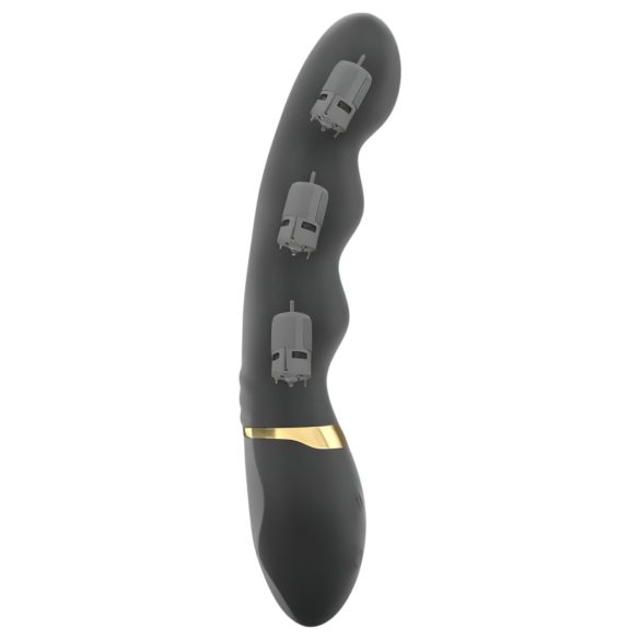 Dorcel Too Much 2.0 - vibratore ricaricabile 3 motori silicone nero oro