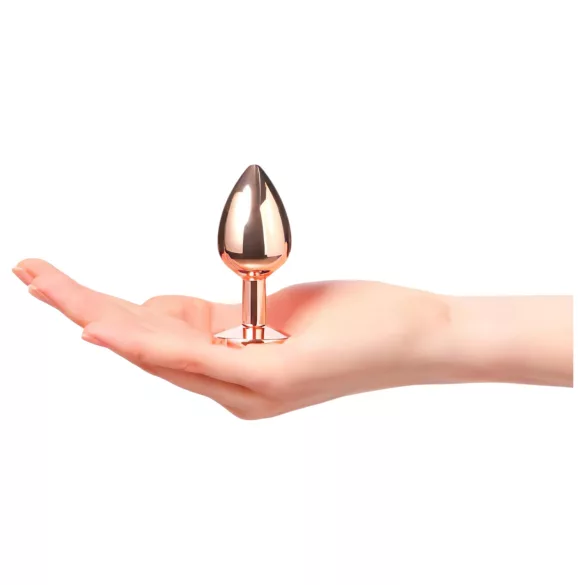 Dorcel Diamond Plug S - plug anale in alluminio - piccolo (oro rosa)