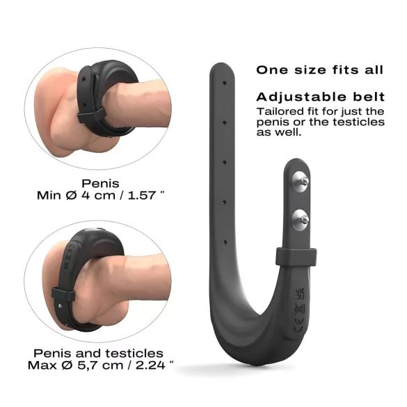 Dorcel - anello fallico vibrante regolabile (nero)