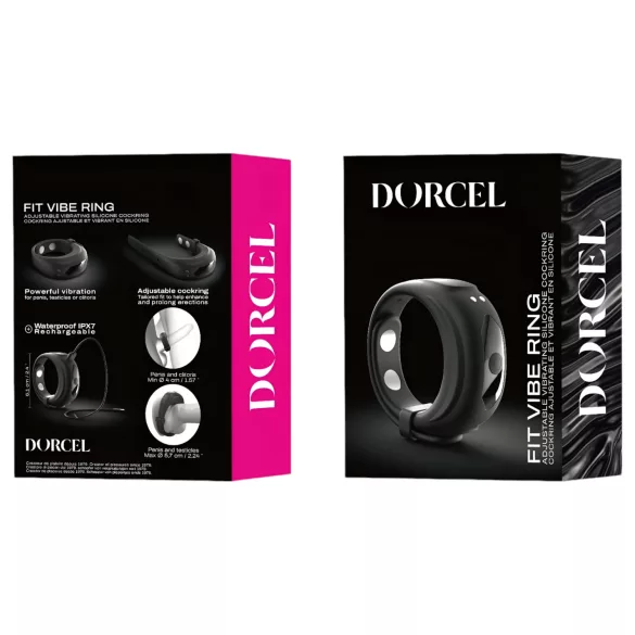 Dorcel - anello fallico vibrante regolabile (nero)
