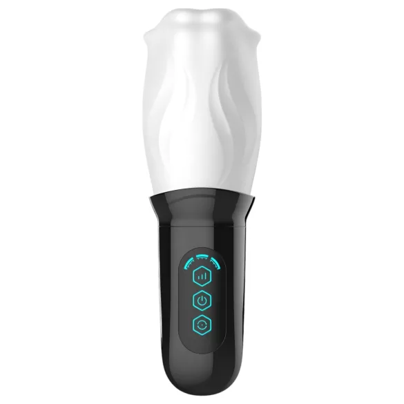 Funny Me First Class - masturbatore rotante bocca artificiale - bianco nero
