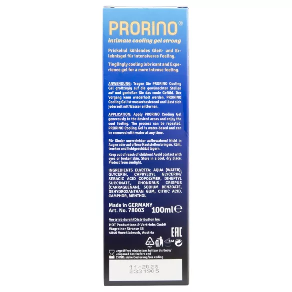 HOT Prorino - crema intima effetto freddo uomo - 100ml