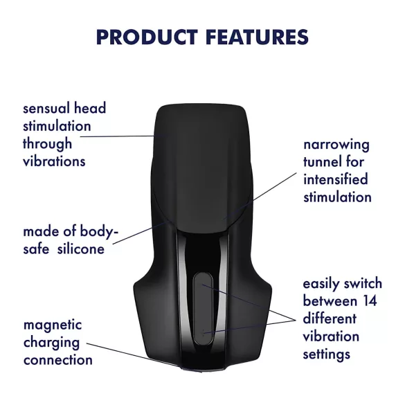 Satisfyer Men Vibration - vibratore pene ricaricabile - nero