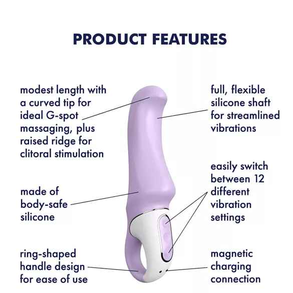 Satisfyer Charming Smile - vibratore punto G ricaricabile impermeabile viola