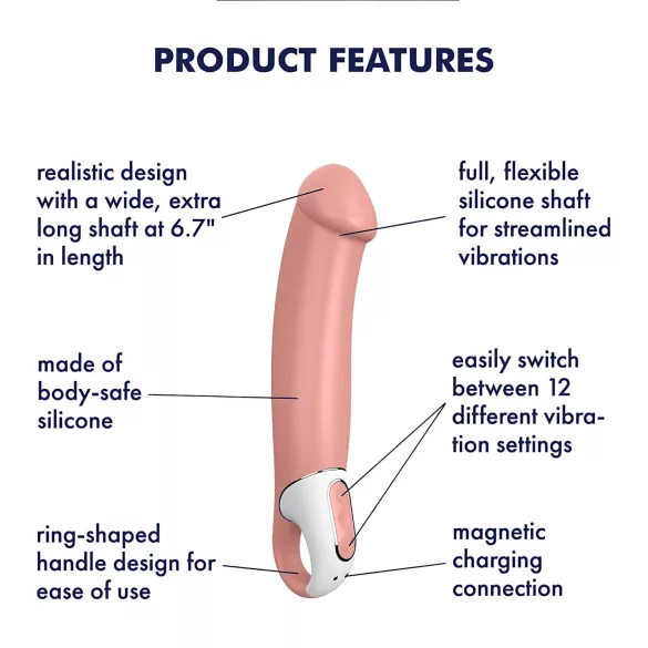 Satisfyer Master - vibratore ricaricabile impermeabile - color naturale