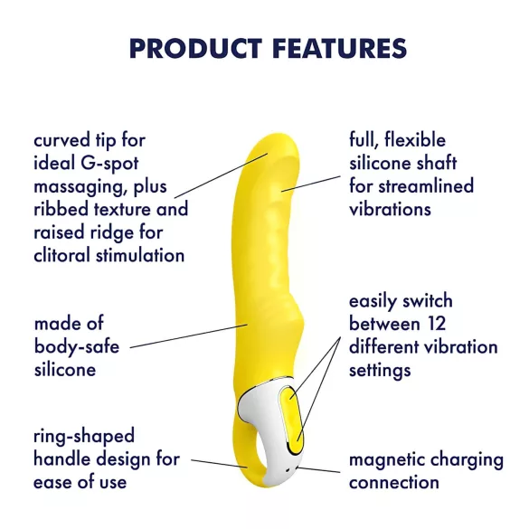Satisfyer Yummy Sunshine - vibratore punto G impermeabile - giallo