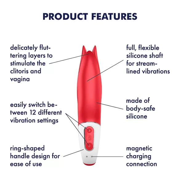 Satisfyer Power Flower - vibratore ricaricabile impermeabile - rosso