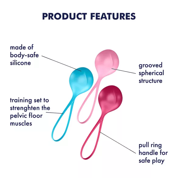 Satisfyer - set palline geisha - rafforzamento pavimento pelvico - 3 pezzi