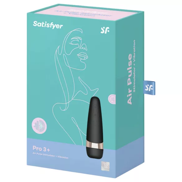 Satisfyer Pro 3+ - vibratore clitoride ricaricabile waterproof (nero)