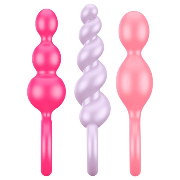 Satisfyer Booty Call - set plug anale - silicone colorato 3 pezzi