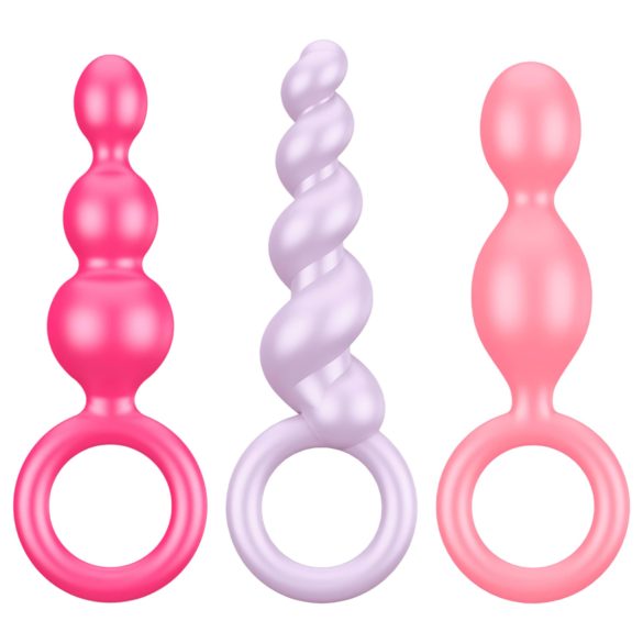 Satisfyer Booty Call - set plug anale - silicone colorato 3 pezzi