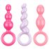 Satisfyer Booty Call - set plug anale - silicone colorato 3 pezzi