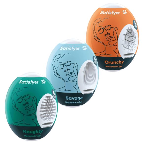 Satisfyer Egg NSC - set di masturbatori a forma di uovo (confezione da 3)
