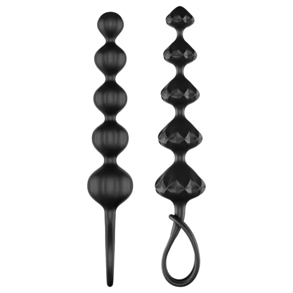 Satisfyer Love Beads - set di dildo anale con perle - silicone nero