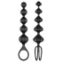 Satisfyer Love Beads - set di dildo anale con perle - silicone nero