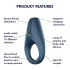 Satisfyer Rocket Ring - anello fallico vibrante impermeabile - silicone blu