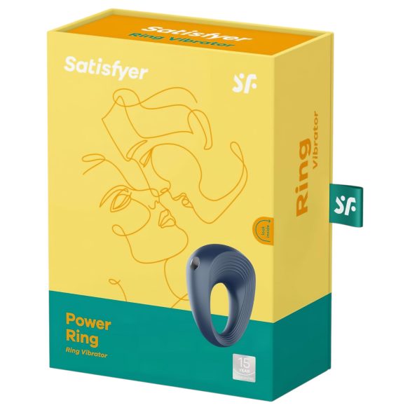 Satisfyer Power Ring - anello fallico vibrante impermeabile - grigio