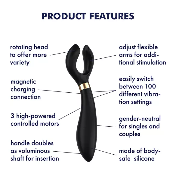Satisfyer Endless Fun - vibratore per coppia ricaricabile e impermeabile (nero)