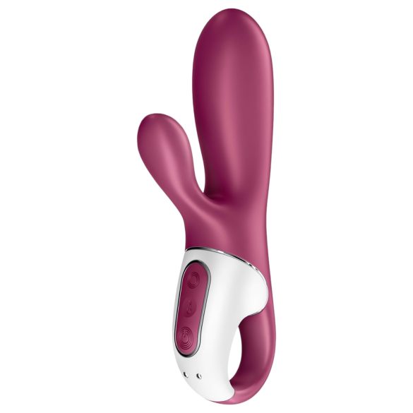 Satisfyer Hot Bunny - vibratore riscaldante con stimolatore clitoride - rosso