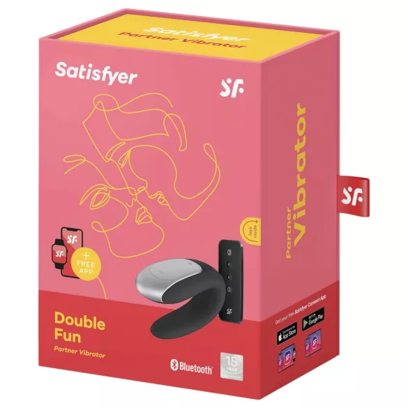 Satisfyer Double Fun - vibratore per coppia con app (nero)