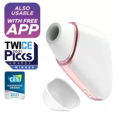   Satisfyer Love Triangle - Stimolatore clitorideo ad onde d’aria controllato tramite app (bianco)