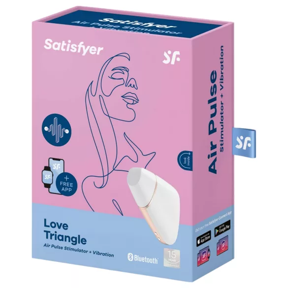 Satisfyer Love Triangle - stimolatore clitorideo a onde d’aria smart - bianco