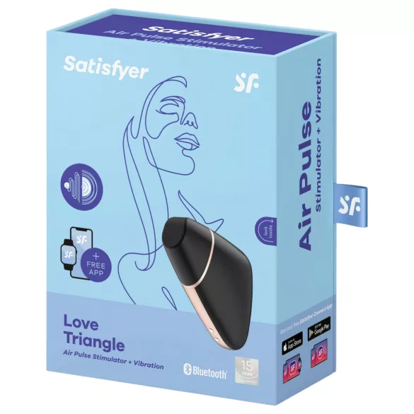 Satisfyer Love Triangle - succhia clitoride a onde d’aria smart - nero