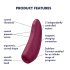 Satisfyer Curvy 1+ - stimolatore clitorideo onde d’aria smart - rosso