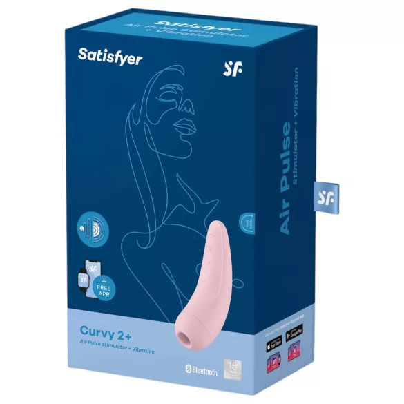 Satisfyer Curvy 2+ - stimolatore clitoride onde d’aria smart - rosa