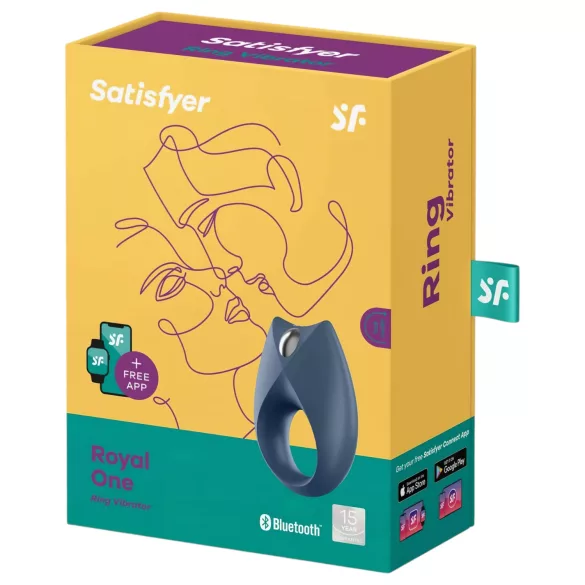 Satisfyer Royal One - anello vibrante per pene con controllo tramite app, per uomini (blu)