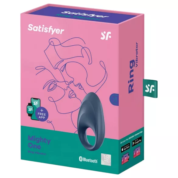Satisfyer Mighty One - anello vibrante intelligente - silicone blu