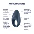 Satisfyer Mighty One - anello vibrante intelligente - silicone blu