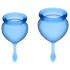 Satisfyer Feel Good - set di coppette mestruali in silicone (blu, 2 pz)