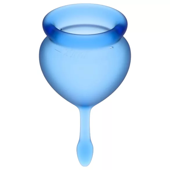 Satisfyer Feel Good - set di coppette mestruali in silicone (blu, 2 pz)