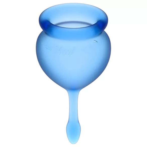 Satisfyer Feel Good - set di coppette mestruali in silicone (blu, 2 pz)