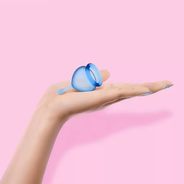 Satisfyer Feel Good - set di coppette mestruali in silicone (blu, 2 pz)