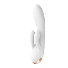   Satisfyer Double Flex - vibratore con braccio clitorideo - bianco