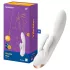 Satisfyer Double Flex - Vibratore con braccio clitorideo controllato tramite app (bianco)